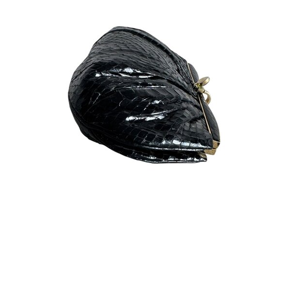Judith Leiber Genuine Leather Snakeskin Med Clutch Crossbody Evening Bag MINT - Picture 5 of 11